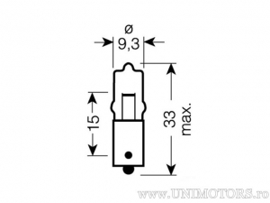 Μπεκ T10W BA9S Miniwatt αλογόνου 12V 10W - Osram