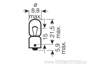 Μπεκ T3W BA9S 12V 3W - Osram