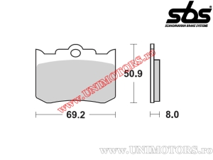 Μπροστινά μαξιλάρια φρένου - SBS 678HF (κεραμικά) - (SBS)