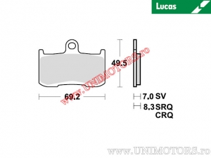 Μπροστινά τακάκια φρένων - MCB737SRQ συνθετικά SRQ - Lucas TRW