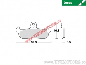 Μπροστινή πλάκα φρένων - MCB579SI σιντερισμένη SI - Lucas TRW