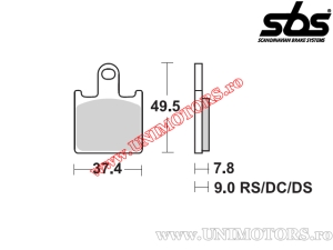 Μπροστινή πλάκα φρένων - SBS 838DC (διπλός άνθρακας) - (SBS)