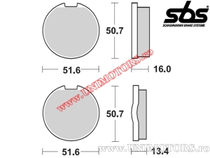 Μπροστινή τακάκια φρένων - SBS 518HF (κεραμικά) - (SBS)