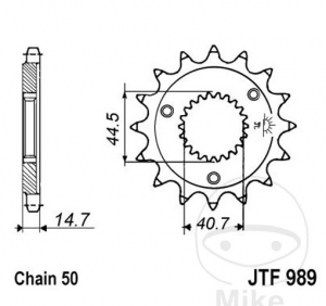 Μπροστινό πινιόν JTF989.21 (βήμα 530) - Harley Davidson XLH 883 Sportster / XLH 1200 Sportster / XLH 883 - JM