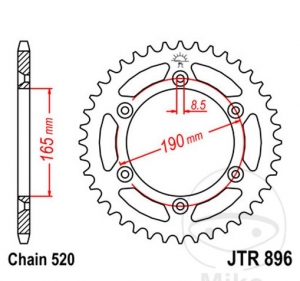 Πίνακας οπίσθιου τροχαίου JTR896.45 (βήμα 520) - JM