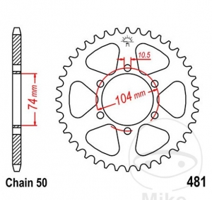 Πίνακας οπίσθιου τροχού JTR481.40 (βήμα 530) - Kawasaki Z 400 J ('80-'83) / Z 650 B ('77-'80) - JM