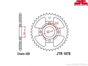 Πίνακας οπίσθιου τροχού MBK X-Power 50 ('00-'06) / Yamaha TZR 50 ('03-'16) - JTR 1078 - JT