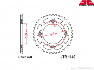 Πίνακας πίσω τροχού Beta RE 125 / RR 125 AC Enduro / RR 125 LC Enduro / RR 125 AC Motard / RR 125 LC Motard - J