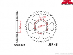 Πίνακας πίσω τροχού Kawasaki Z 400 J ('80-'83) / Z 650 B ('77-'80) - JTR 481 - JT