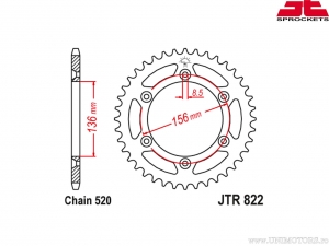 Πίνακας πίσω Beta RR / Cagiva / Gas Gas EC / MC / Husqvarna TC / TE / SM / WR / Suzuki RM / DR - JTR 822 - JT