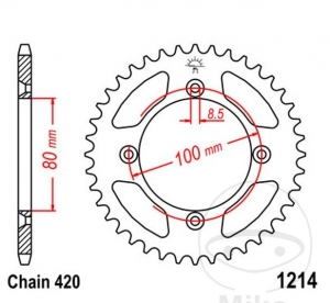 Πίνακας πίσω JTR1214.49 (βήμα 420) - Honda CR 80 R / CRF 110 F / CRF 110 F i / CRF 70 F / XR 70 R / XR 80 R - JM