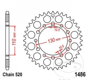 Πίνακας πίσω JTR1486.41 (βήμα 520) - Kawasaki EL 252 F Eliminator ('97-'04) - JM