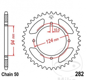 Πίνακας πίσω JTR282.36 (βήμα 530) - Honda CB 500 K Four ('71-'77) / CB 550 F Supersport ('76'-78) / CB 550 K Four