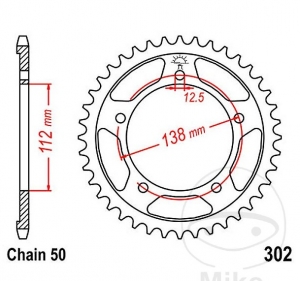 Πίνακας πίσω JTR302.40 (βήμα 530) - Honda CBR 600 F / CBR 900 RR Fireblade / CB-X4 1300 DC / VTR 1000 F Fire Stor