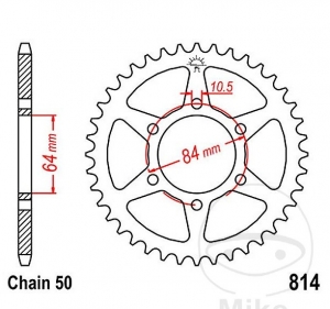 Πίνακας πίσω JTR814.42 (βήμα 530) - Suzuki GS 400 E / 450 E-EU-L-S-SU-T-TU / GS 550 D-E-EG / GSX 400 E-S / GT 380