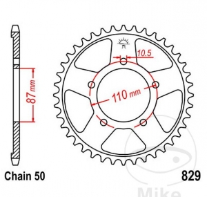 Πίνακας πίσω JTR829.42 (βήμα 530) - Suzuki GSF 650 SA Bandit ABS / GSF 650 SU Bandit / GSF 650 SUA Bandit ABS - J