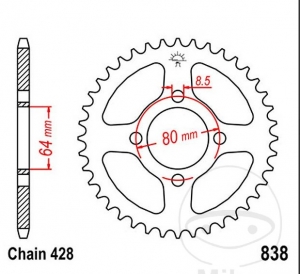 Πίνακας πίσω JTR838.31 (βήμα 428) - SYM XS 125 /K / Yamaha RD 125 DX / RS 100 - DX / YBR 125 ED / SPD Custom - JM