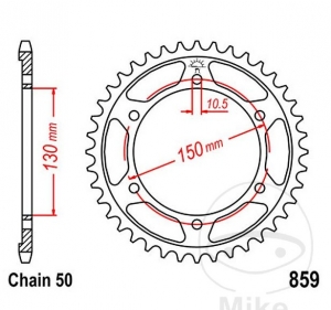 Πίνακας πίσω JTR859.42 (βήμα 530) - Yamaha XJR 1300 / 1300 SP / YZF 1000 R Thunder Ace / YZF 600 RH Thunder Cat -