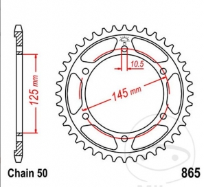 Πίνακας πίσω JTR865.43 (βήμα 530) - Yamaha FZ 750 - Genesis / FZR 600 H - M - N Genesis / FZX 750 Fazer - JM