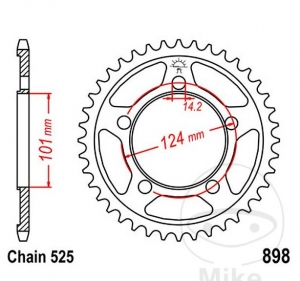 Πίνακας πίσω JTR898.37 (βήμα 525) - KTM Supermoto 950 R LC8 / Supermoto 990 LC8 - R LC8 - R LC8 ABS - T LC8 - T L