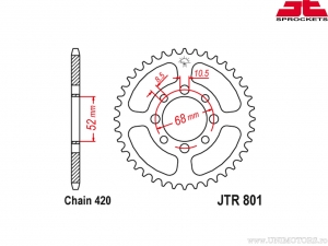 Πίνακας πίσω Kawasaki KLX 110 / A R80 / AR 50 / Suzuki ALT 50 / LT 50 / TSX 50 / TS 50 / APX 50 / ZR 50 / GT 50 - JTR