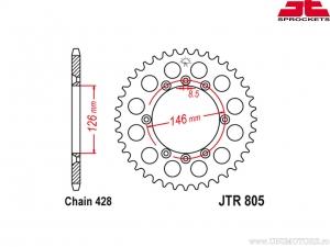 Πίνακας πίσω Suzuki DR 125 SM ('08-'13) / TSX 125 ('84-'91) / TSR 125 ('89-'96) / RM 100 ('79-'82) - JTR 805 - JT