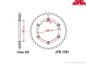 Πίνακας πίσω Suzuki DR 650 SE ('96-'00) / XF 650 Freewind ('97-'02) - JTR 1791 - (JT)