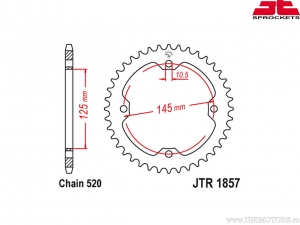 Πίνακας πίσω Yamaha YFZ 450 / YFM 700 R / YFM 350 R Raptor / YFM 250 R / SMC/Barossa Black Hawk 250 - JTR 1857 - JT