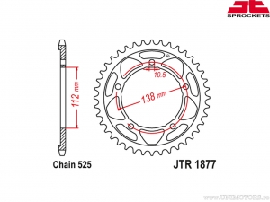 Πίνακας πίσω Yamaha YZF-R1 1000 ('15-'18) - JTR 1877 - JT