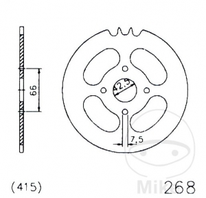 Πίσω γρανάζι Esjot μαύρο - 54 δόντια (βήμα 415) - Hercules MX-1 25 2-Gang Hand / Optima 50 2-Gang  - 5