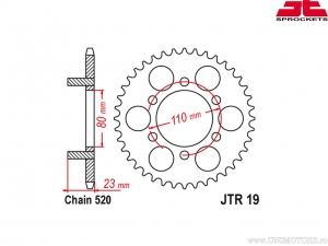 Πίσω πινιόν Aprilia AF1 125 Futura / AF1 125 Sintesi / AF1 125 Sport Pro / Europa 125 - JTR 19 - JT