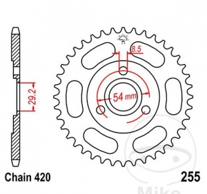 Πίσω πινιόν JTR255.37 (βήμα 420) - Honda Z 50 R Cross Monkey / Z 50 A Monkey / Z 50 G Monkey / Z 50 J Monkey - JM