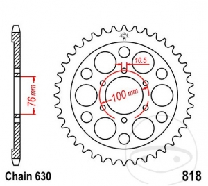 Πίσω πινιόν JTR818.42 (βήμα 630) - Suzuki GSX 1100 EF Vollverkleidung / GSX 1100 ES - EX Gussrad - S Katana - Τρ