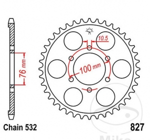 Πίσω πινιόν JTR827.42 (βήμα 532) - Suzuki GSX 1100 F / GSX-R 1100 / GSX-R 1100 W / RF 900 R - JM