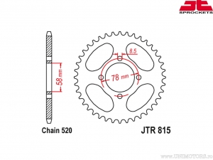 Πίσω πινιόν Suzuki GT 185 ('73-'78) / GT 200 X5E / GT 200 E X5E ('79-'81) - JTR 815 - JT