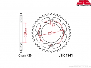 Πίσω πιρούνι Beta RR 50 Enduro / RR 50 Motard - JTR 1141 - JT