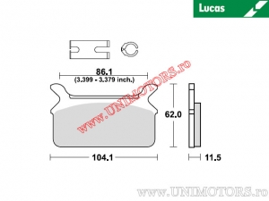 Πίσω τακάκια φρένων - MCB580 οργανικά - Lucas TRW