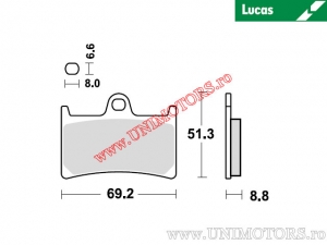 Πίσω τακάκια φρένων - MCB611SCR σιντερ-άνθρακας SCR - Lucas TRW