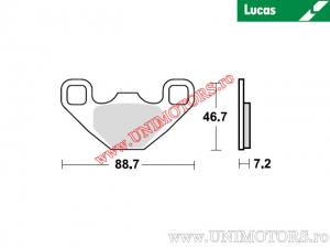 Πίσω τακάκια φρένων - MCB869SI συνθετικά SI - Lucas TRW