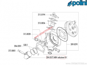 Πιστόνι (διάμετρος 47mm / μέγεθος B) - 204.0372/B - Aprilia AF1 50 Futura, Min.RV4-3 / Tuareg Wind 50 / M