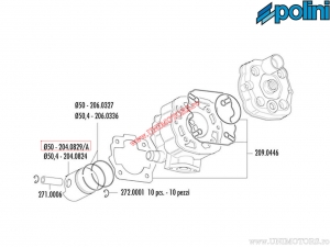 Πιστόνι (διάμετρος 50mm / μέγεθος A) - 204.0829 / A - Aprilia RS 50 ('06-> / DERBI D50B) / Gilera GSM 50,