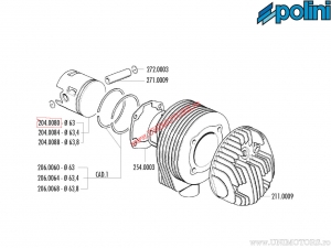 Πιστόνι 2Τ (διάμετρος 63mm) - LML Star Deluxe 125 2T / Star Deluxe 150 2T / Vespa PX 125 2T / TS 125 2T / Cosa 