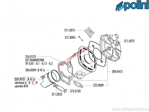 Πιστόνι 2T (διάμετρος 47,6mm / μέτρο C) - 204.0937/C - Aprilia Area 51 / Italjet Dragster 50 LC / Yamaha Ae