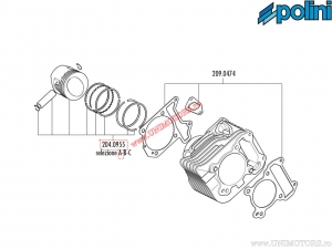 Πιστόνι 4Τ (διάμετρος 61mm / μέτρο Α) - Piaggio Fly 125 3V ie ('12->) / Vespa 946 125 4T ie 3V / S 125 4T