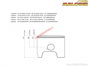 Πιστόνι 4Τ (διάμετρος 67mm / βίδα 15mm / μέτρο 00) - Malossi