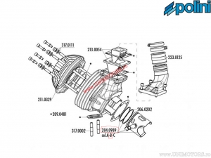 Πιστόνι Evolution 2T (διάμετρος 60mm / μέγεθος B) - Vespa Primavera 125 2T / Primavera ET3 125 2T - Polin