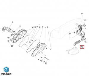 Πρίζα φίλτρου αέρα - Piaggio Fly ie Euro 3 ('12-'18) / Liberty ie Euro 3 ('13-'18) 4T 3V AC 125-150cc - Piaggio