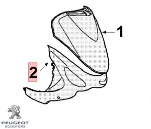 Πρωτότυπη κάτω μπροστινή καρένα - μαύρη - Peugeot Vclic / Vclic Evolution 4T 50cc - Peugeot