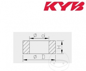 Ρουλεμάν πιρουνιού Kayaba 12.5 x 20 x 14.5 mm - Yamaha YZ 125 ('05) / YZ 250 2T ('05) / YZ 250 F 4T ('05) / YZ 