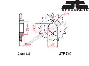 Σετ αλυσίδας Ducati 1000 Monster i.e. ('03-'05) / 1000 Sport ('06-'08) / 1000 Sport S ('07-'09) - (DID / JT)